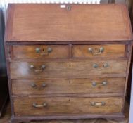 A late Georgian mahogany bureau, the fal