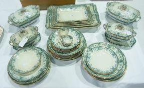 Quantity Victorian pottery dinnerware "M