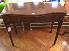 Reproduction mahogany card table having