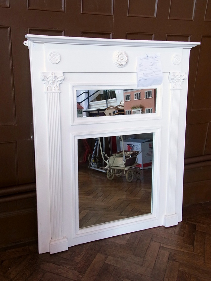 19th century painted large wall mirror (