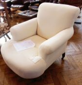 Victorian armchair having calico covers,