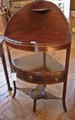 19th century mahogany corner washstand,