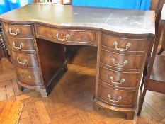 Reproduction mahogany kneehole desk havi