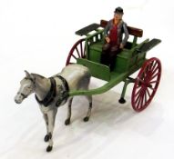 Britain's green horse and cart with grey