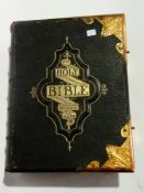 Victorian family Bible with brass corner