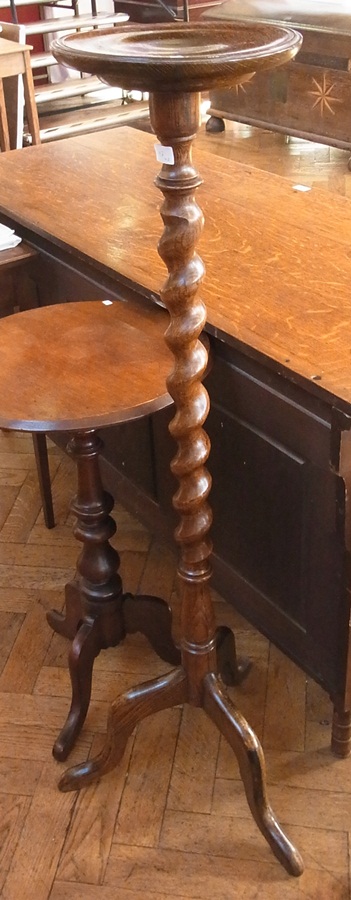 20th century oak jardiniere stand with c - Image 2 of 2