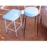 Two 1960's painted tubular metal stools