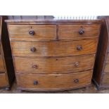 A 19th century mahogany bow front chest