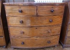 A 19th century mahogany bow front chest