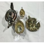Silver plated 3-piece teaset of oval hal