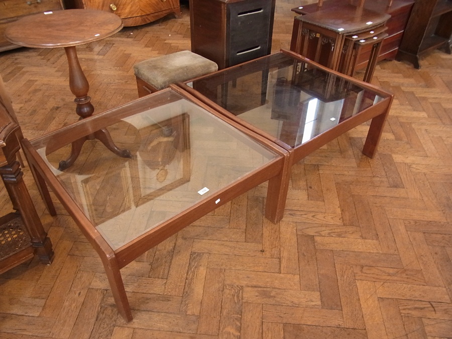 A pair of mid 20th century square glass