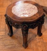 Chinese carved rosewood table/jardiniere