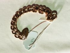 9ct gold hollow link bracelet with engra