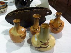 Set of four earthenware vases, various s