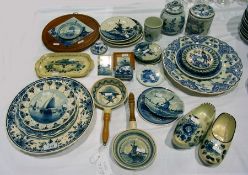 Large quantity Dutch delft blue and whit