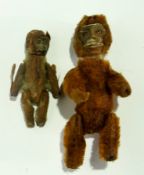 Early 20th century plush bodied monkey,