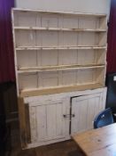 An old painted pine kitchen dresser with