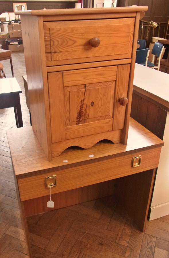 Modern pine cupboard with drawer and cup