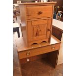 Modern pine cupboard with drawer and cup