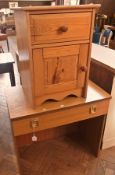 Modern pine cupboard with drawer and cup