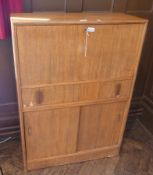 A modern hardwood veneer secretaire with