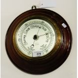 Mahogany-cased aneroid barometer with si