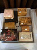 A collection of jewellery boxes includin