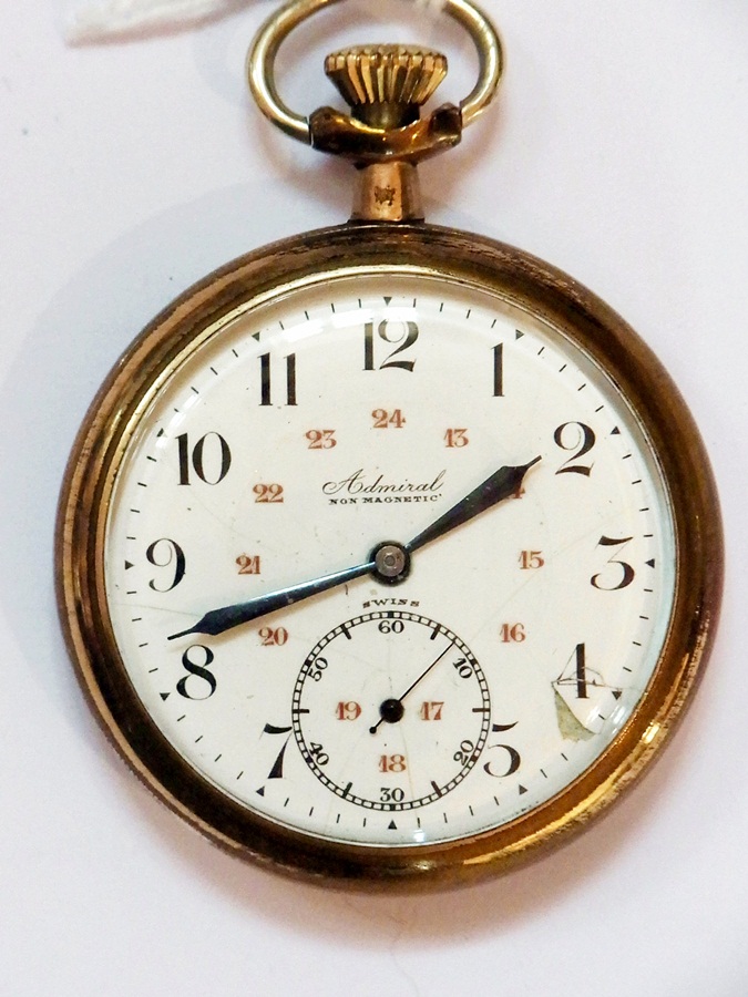 An Admiral gold plated open-faced pocket - Image 4 of 4