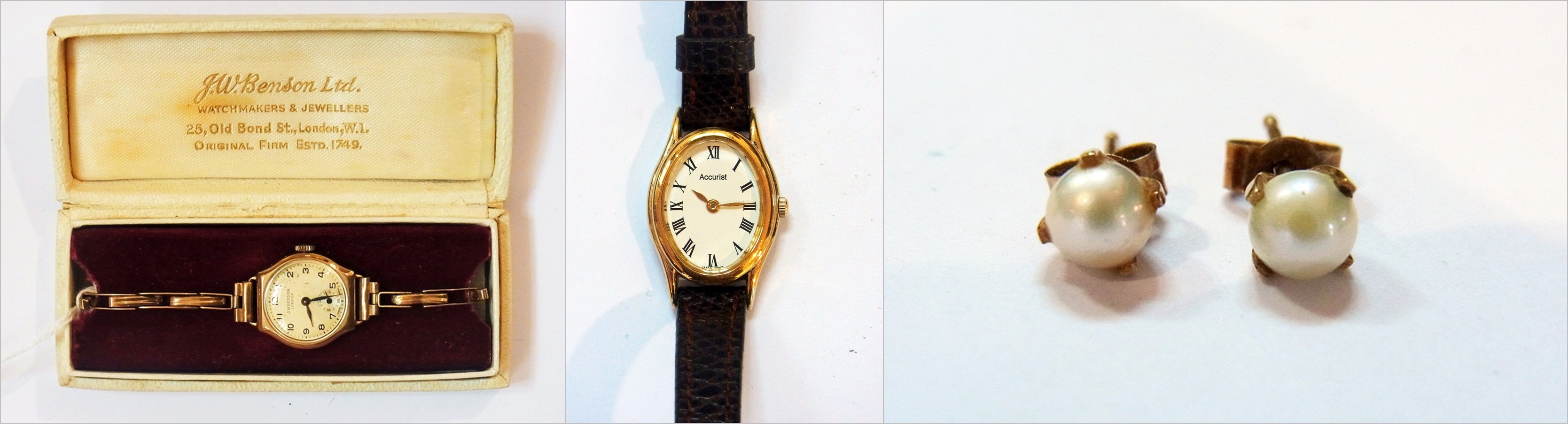 A lady's 9ct gold cased wristwatch, J W