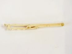 Japanese carved ivory parasol handle in
