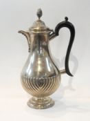 Victorian silver coffee pot, with gadroo