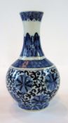 19th century blue and white vase, ball a