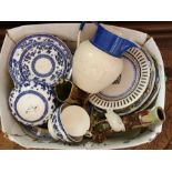 A quantity of pie dishes and vases and o