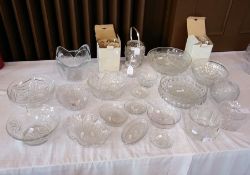 A large quantity of cut glass including