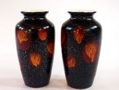 Pair Poole pottery vases in shouldered o