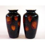 Pair Poole pottery vases in shouldered o