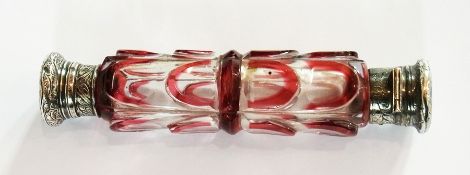 A 19th century red overlay and cut glass