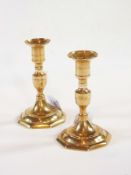 Pair of George III brass candlesticks of