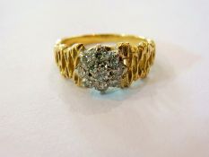 18ct gold and diamond cluster ring with