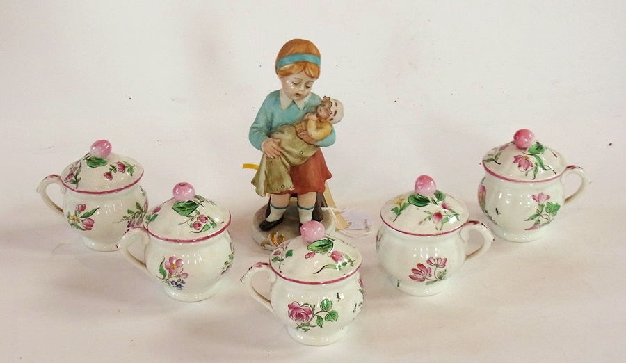 A collection of five small custard pots, - Image 2 of 3