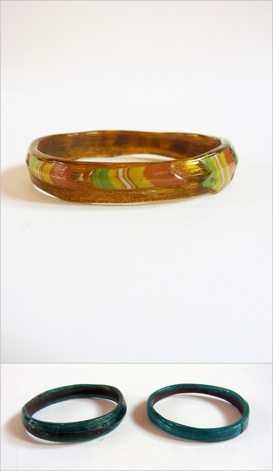 Roman amber coloured glass bangle with a