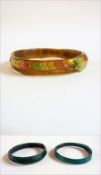 Roman amber coloured glass bangle with a