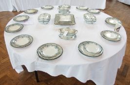 Quantity Victorian pottery dinnerware "M