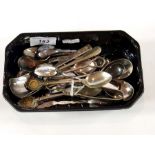 A small quantity of silver plate spoons,