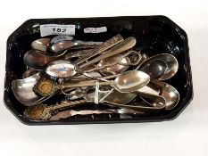 A small quantity of silver plate spoons,