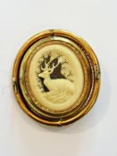 A Victorian rolled gold and carved ivory