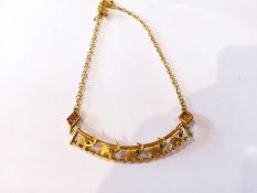 Gold-coloured metal Eastern necklace of