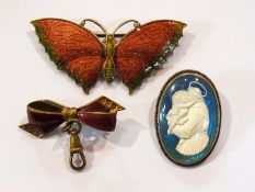 Small butterfly brooch, enamel bow brooc