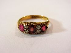 Victorian 18ct gold, diamond and pink st