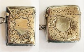 Early 20th century silver vesta case wit